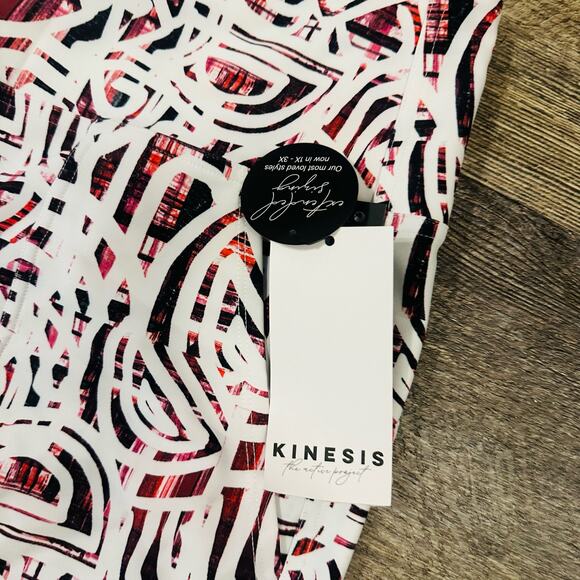 Kinesis Womens Multicolor Geometric Stretch High Rise Ankle Leggings Size 3X NWT - Picture 5 of 6